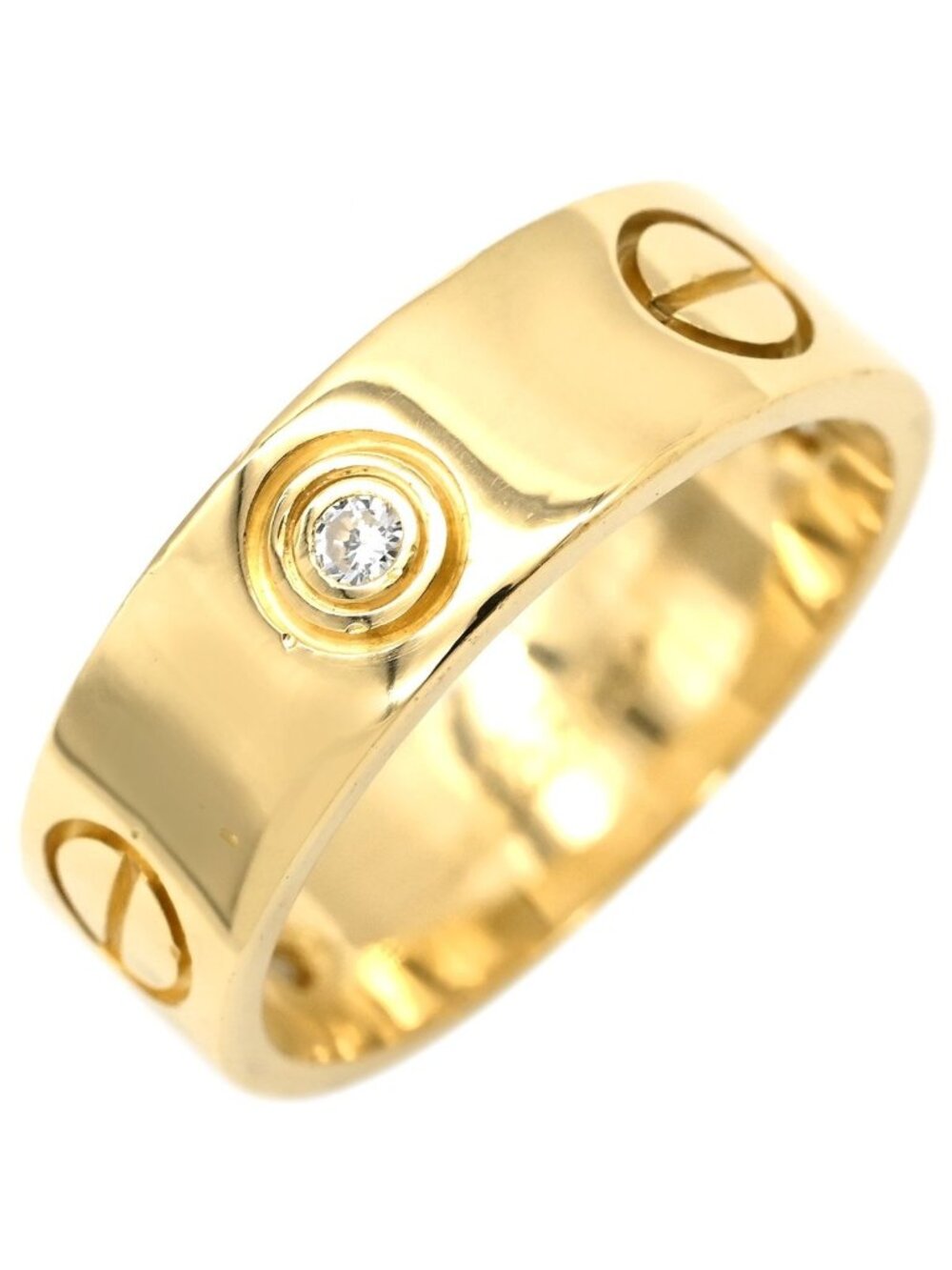 Cartier Ring Love Half Diamond Yellow Gold 50 Classic Model